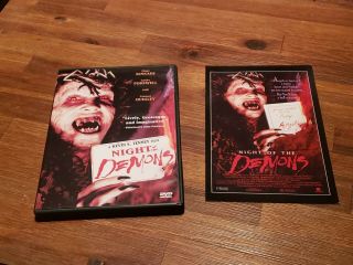 Night Of The Demons (dvd,  1987,  2004) Rare,  Anchor Bay Horror (1988) W/ Insert