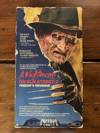 A Nightmare On Elm Street 2 Freddys Revenge Vhs Media Rare Horror 1st Release