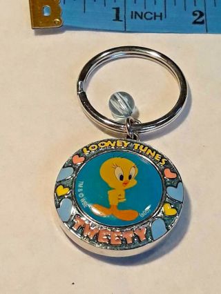 Vintage Looney Tunes Tweety Bird Locket Metal Keychain RARE Ships 2