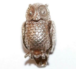 Rare Nuvo Bubo The Owl Sterling Silver 925 Vintage Bracelet Charm 2.  6g