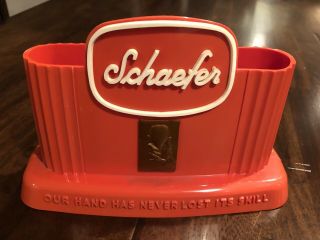 Rare Vintage Schaefer Beer Foam Scraper Holder / Back Bar Display