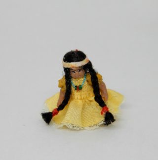 Vintage Clay Native American Toy Doll Artisan Dollhouse Miniature 1:12