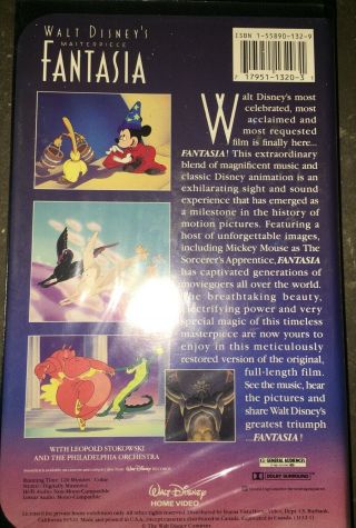 2 Walt Disney Fantasia Masterpiece VHS 1st issue.  Rare UPC.  Bonus VHS. 3