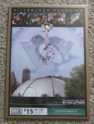 Vintage Pittsburgh Penguins Poster With The Civic Arena Sidney Crosby Rare