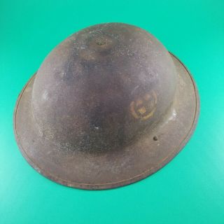 Rare Wwi Us Army 137th Infantry Division Steel M1917 American Helmet