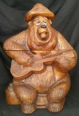 Rare Vintage Walt Disney Big Al Country Bear Jamboree Ceramic Cookie Jar 1970s
