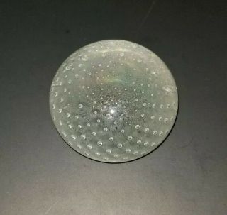 Vintage Art Glass Paperweight Controlled Bubbles Opalescent Unique
