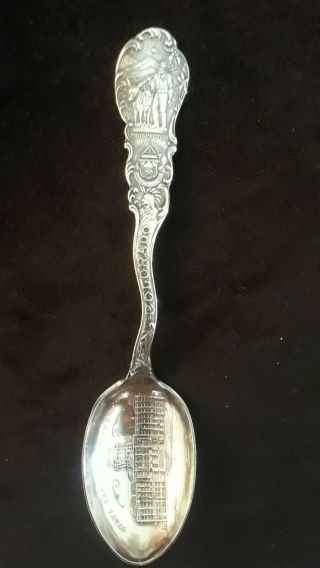 Colorado Sterling souvenir spoon Denver State Capitol bowl with Native Americans 2