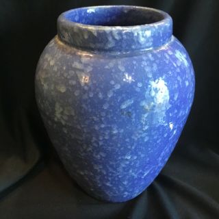Vintage Or Antique Mottled Blue Pottery Planter Vase Robinson Ransbottom Mccoy