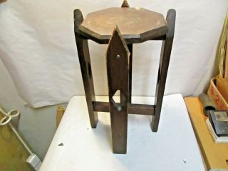 Vintage Small Mission Style 16 " Wood Plant Stand That Is In Good Shape - Nr
