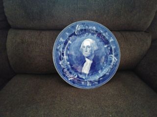 Rare Wedgewood George Washington Blue Plate Made In England