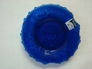 Antique Flint Glass Cup Plate Lee Rose 440b Cobalt Blue,  Scarce; Eapg Lacy