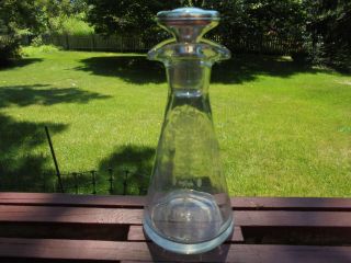 Antique Hawkes Etched Glass & Sterling Silver Oil & Vinegar Cruet Bottle