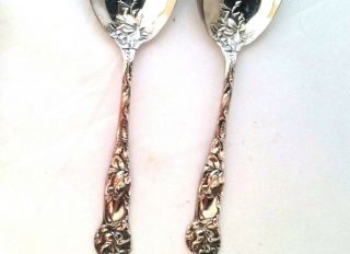 Bridal Rose Silver Plated Salad Server Version Set Fork and Spoon 2pc Italy 2