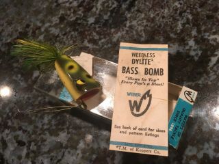 Vintage Rare Weber Bass Bomb Frog Fly Fishing Lure Antique Tackle Box Bait Trout