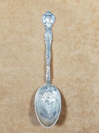 1909 Seattle Alaska Yukon Pacific Ayp Expo Sterling Silver Spoon – Highly Detail