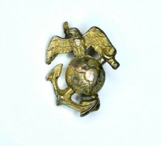 Rare Wwii U.  S Marine Corps Sterling 10k Gold Service/sweetheart Pin Ega