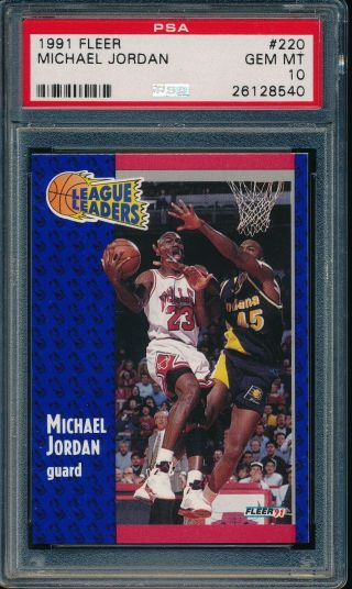 Psa 10 Michael Jordan 1991 - 92 Fleer 220 League Leaders Bulls Rare Goat Gem