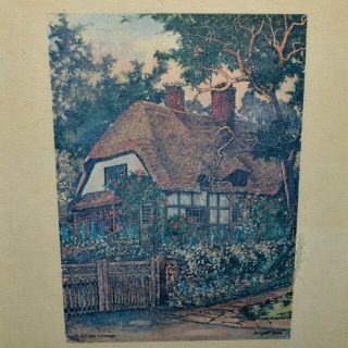 Rare Vintage Color Print " A Dorset Cottage " Signed By A.  Lyall Lush Framed