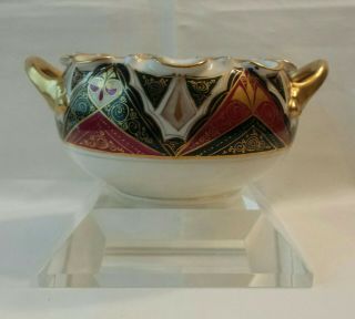 Royal Vienna Austria Alhambra Porcelain Ruffle Edge Master Salt Cellar Bowl Rare