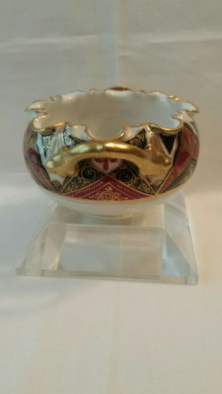 Royal Vienna Austria Alhambra Porcelain Ruffle Edge Master Salt Cellar Bowl RARE 2