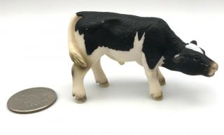 Schleich Suckling Holstein Calf Baby Cow Nursing Figure (black & White) Rare