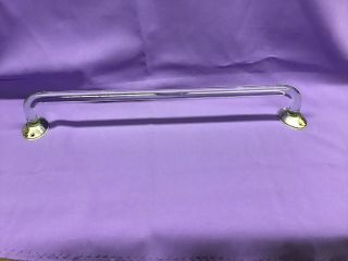 Vintage Kimble 18” Bent Glass Towel Bar With Brackets Attached