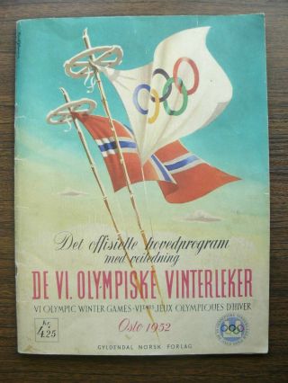 Vi.  Winter Olympic Games Norway Oslo 1952 Official Program Rare