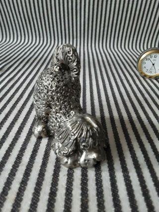 Rare Vtg Pewter Old English Sheep Dog Paper Weight Figurine - Great Art Detail