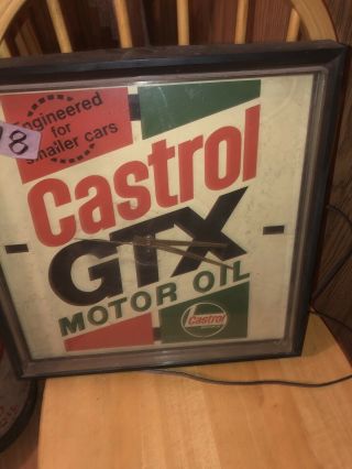 Vintage Rare Castol Motor Oil Clock In Good