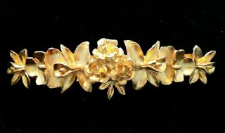 Kirks Folly Gold " Roses 3.  5 " Spring Rare Hair Clip