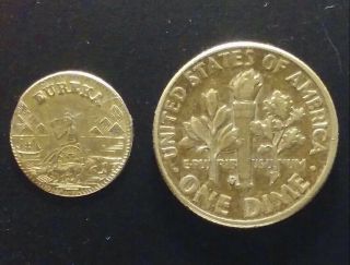 1875 Arms of California Gold $1/2.  Rare Eureka fractional token/coin/charm/medal 3