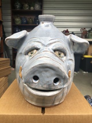 Rare White Out Pig Face Jug By Dal Burtchaell