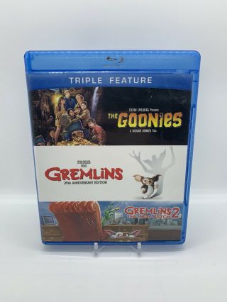 Goonies/gremlins/gremlins 2 (blu - Ray Disc,  2013,  3 - Disc Set) Rare Oop