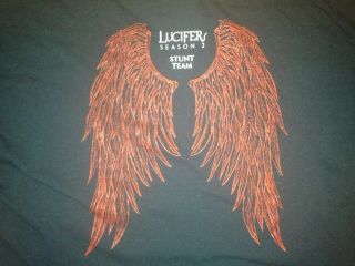 Rare Lucifer Tv Series Season 2 Stunt Team Film Crew Long Sleeve Shirt Mens Xl.