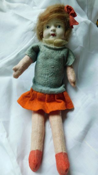 Sweet Lenci Type Antique Cloth Felt Doll Clothes 13 "
