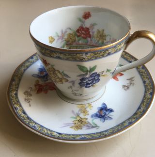 Antique Theodore Haviland Limoges France Demitasse Porcelain “ganga”cup & Saucer