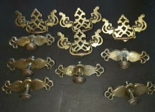 Vintage Brass Drawer Pulls Pineapple Chippendale Style Set Of 10