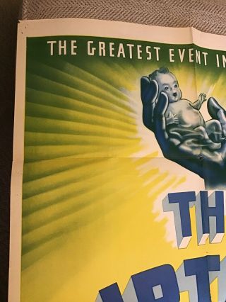 VINTAGE MOVIE POSTER THE BIRTH OF A BABY 1938 THEATER RARE 2