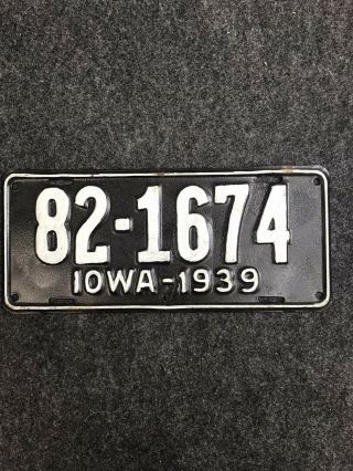 Vintage Antique 1939 Iowa License Plate Man Cave Garage Decor Q13 - 3