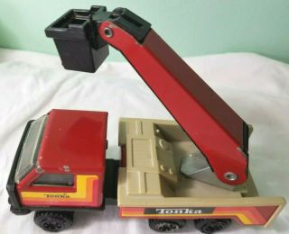 Rare Red Bucket Truck Lineman 6in Vtg 1979 Tonka Toy Bell System Telephone 70s
