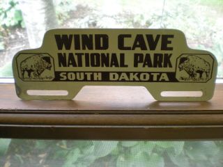Vintage Wind Cave National Park License Plate Topper Rare Old Advertising Sign