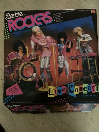 Vintage 1986 Mattel Barbie And The Rockers Live Concert Instruments 3611