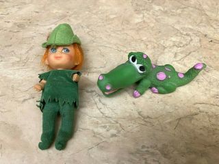 Vintage Liddle Kiddles Storybook Peter Pan Paniddle Doll & Alligator