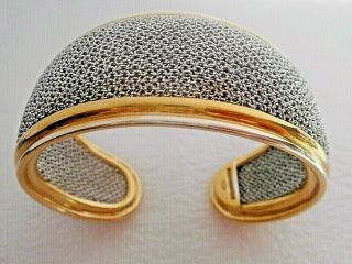 Rare Designer Signed Adami Martucci Sterling Silver & Gold Cuff Bracelet - Italy