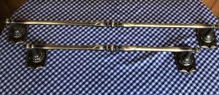 Two Vintage Towel Racks - Brass Finish Heavy 26” And 20” Long