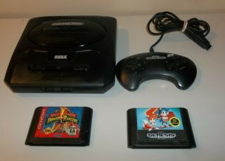 Sega Genesis Console - With Controller,  Power Rangers & Sonic 2 -