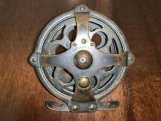 Vintage Fly Reel With Wooden Handle Unknown Maker