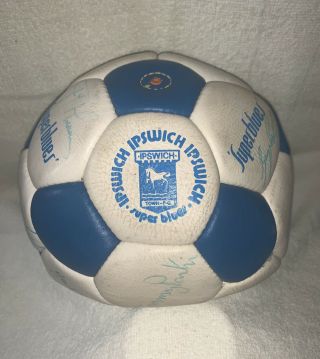 Ipswich Town Rare 1980s Vintage Official Signed Football Autographed Memorabilia