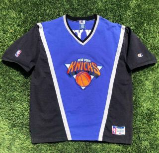 Rare Vtg 90s Starter York Knicks Shooting Shirt Warm Up Jersey Basketball Xl